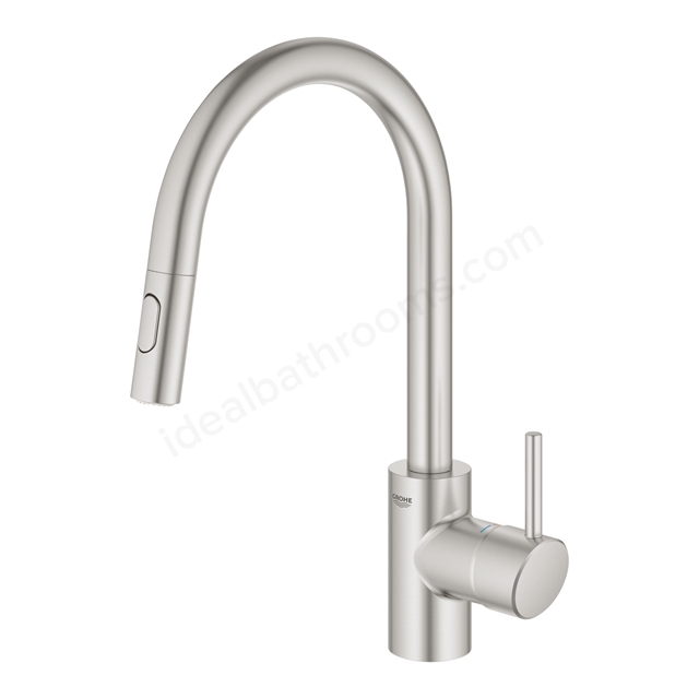 Grohe Concetto Single Lever Deck Mounted Kitchen Mixer - Supersteel
