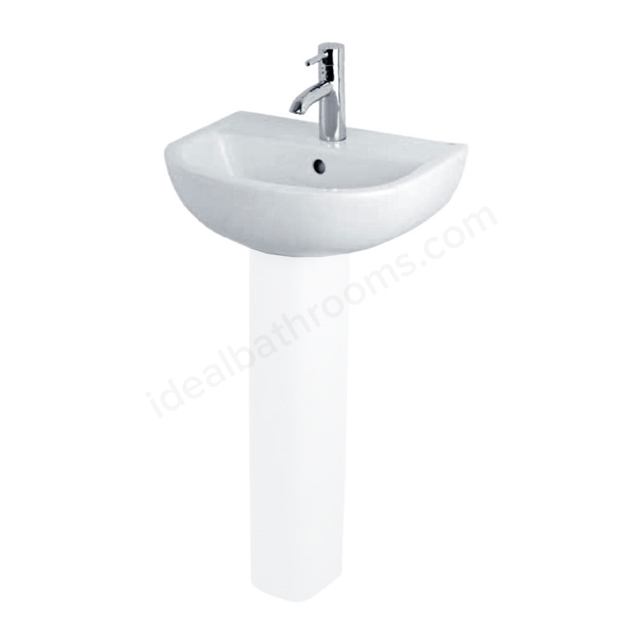 Essential Lily 450mm Pedestal Basin 1 Tap Hole
