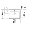 Duravit D-Neo 600mm x 480mm x 165mm Vanity Basin - White
