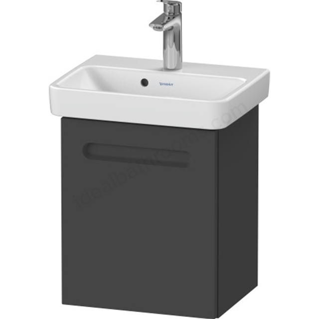 Duravit No.1 wall hung vanity unit; Graphite Matt; Left hand; 390mm