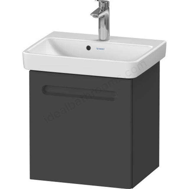 Duravit No.1 wall hung vanity unit; Graphite matt; Left hand; 440mm