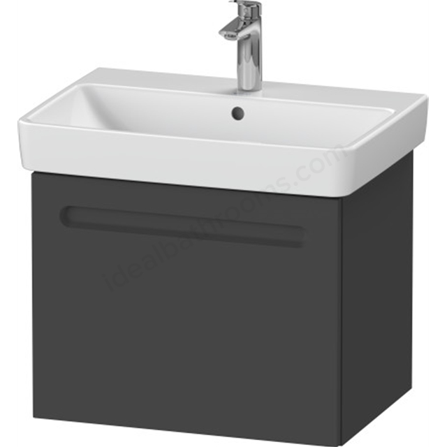 Duravit No.1 vanity unit wall hung; Graphite Matt; 1 drawer; 590mm