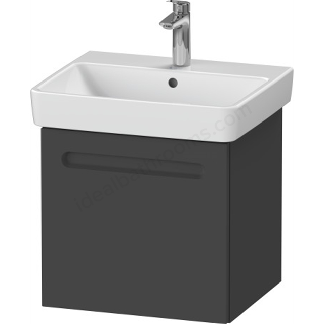 Duravit No.1 vanity unit wall hung; Graphite Matt; 1 drawer; 490mm