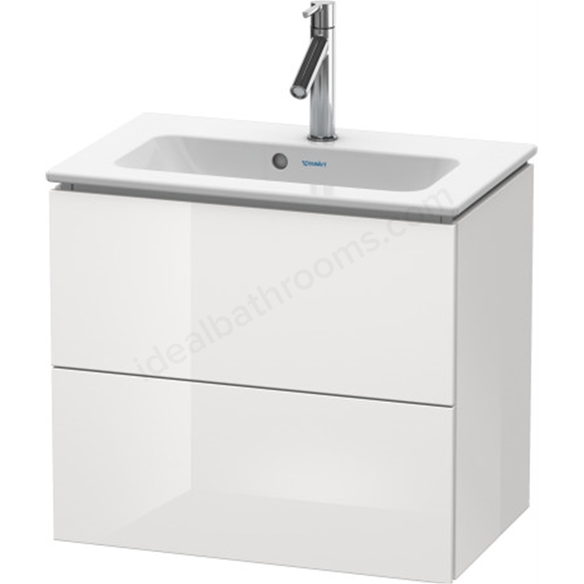 Duravit L cube vanity unit; wall hung; White Gloss; 2 Drawers; 620x391mm
