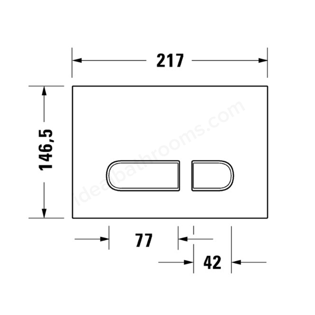 Duravit DuraSystem 217mm x 147mm x 10mm Mechanical Flush Plate - Stainless Steel