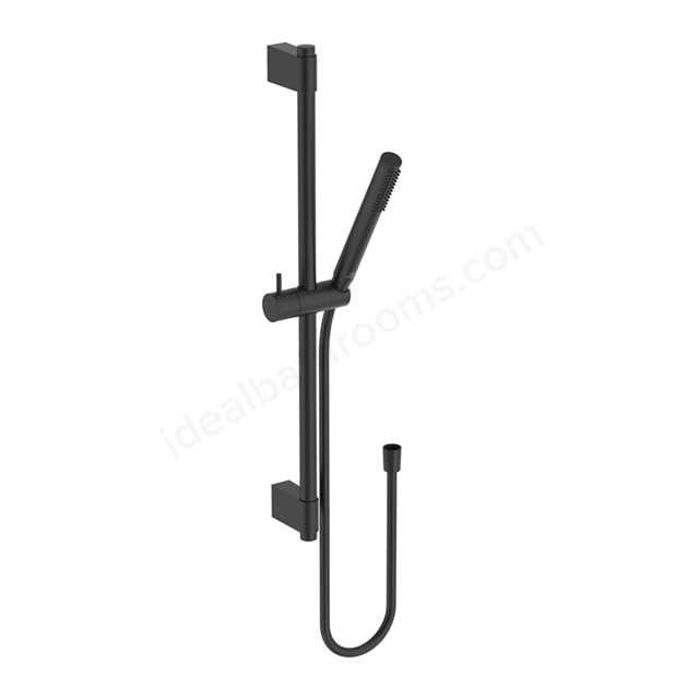 Ideal Standard Idealrain Stick Shower Kit; Single Function Handspray; 600mm Rail;1.75m Hose - Silk Black