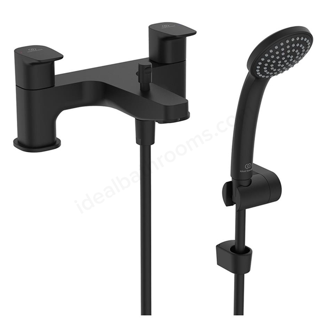 Ideal Standard Ceraplan Dual Control Bath Shower Mixer with Shower Set - Silk Black