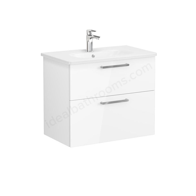 VitrA Zentrum 800mm Washbasin Unit with 2 Drawers - Gloss White