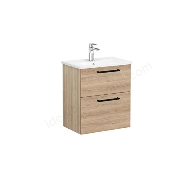 VitrA Zentrum Washbasin Unit 600mm Compact 2 Drawers- Natural Oak