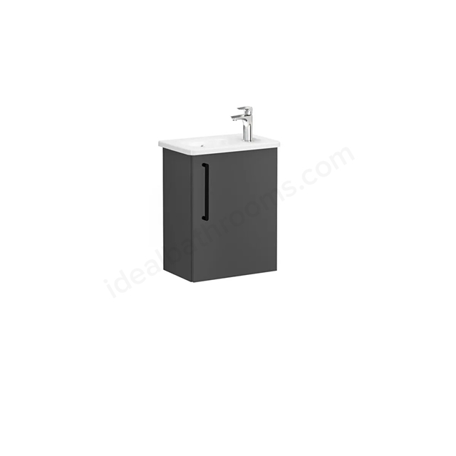 VitrA Zentrum Wall Hung 450mm Washbasin Unit Right Hand with 1 Door- Storm Grey