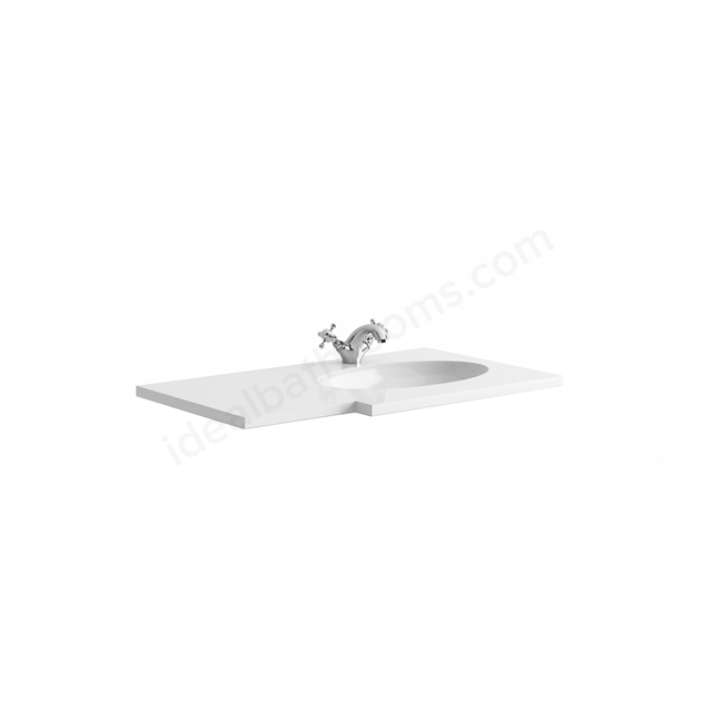 Harrogate White 910 x 530 Worktop and Basin Right Square Sides 