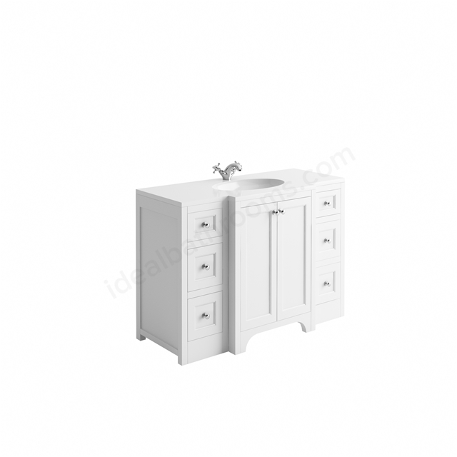 Harrogate White 1210 x 530 Worktop and Basin Central Square Sides 