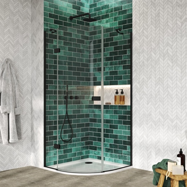 Scudo Dawn Athena 900 x 900 x 6mm Hinged Quadrant Shower Enclosure - Chrome