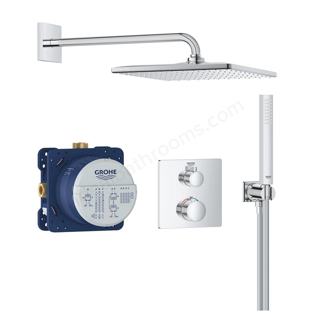 Grohe GrohTherm THM Square Concealed 2 Function Shower System 310