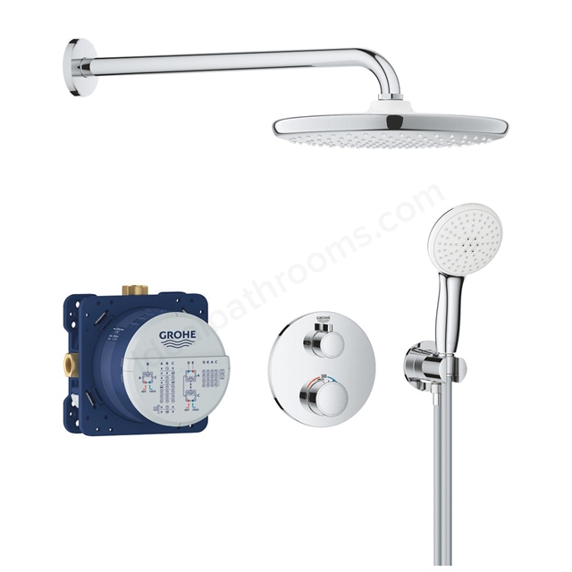 Grohe GrohTherm THM Round  Concealed 2 Function Shower System 250