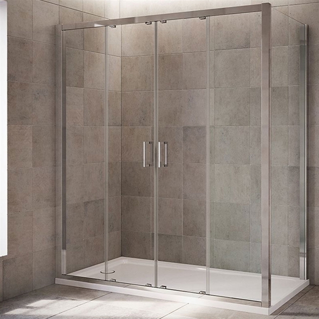 Mira LEAP Double Sliding Shower Door Panels (No Doors); 6MM Glass; 1500mm Wide; Chrome