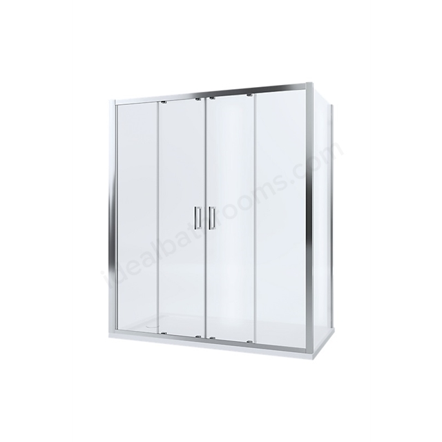 Mira LEAP Double Sliding Shower Doors (No Frame); 6MM Glass; Chrome