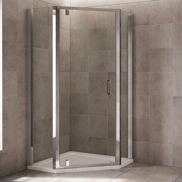 Mira LEAP Pentagonal Shower Enclosure Panels (No Door); 6MM Glass; 1200x900mm; Chrome