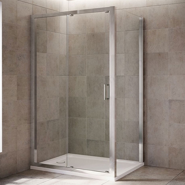 Mira LEAP Sliding Shower Door; 6MM Glass; 1000mm Wide; Chrome