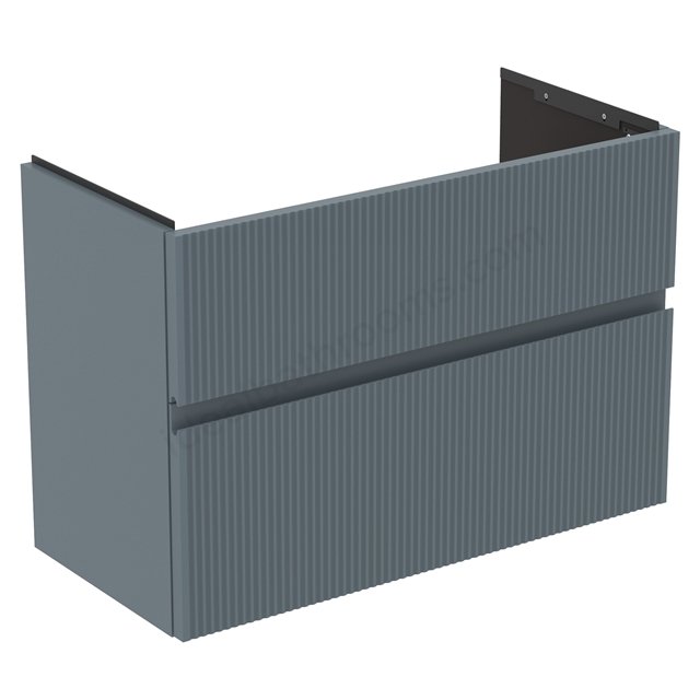 Atelier Finesse 800mm x 380mm Vanity Unit, 2 Drawers Matt Ashblue