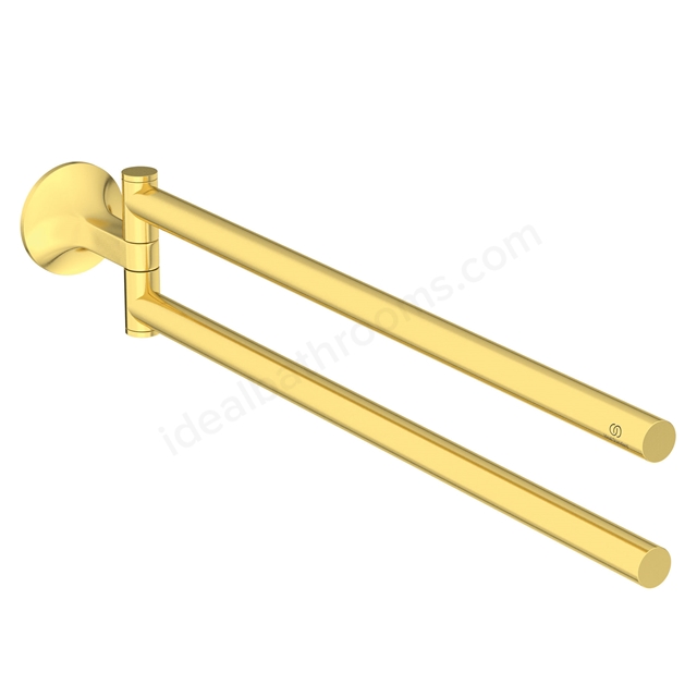 Atelier La Dolce Vita Towel Bar, Vertical Double  - Brushed Gold