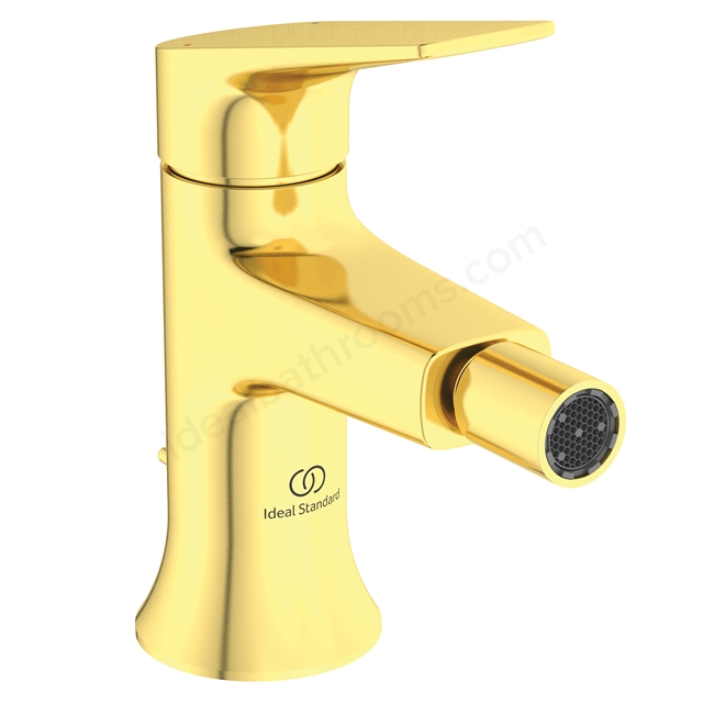 Atelier La Dolce Vita SL bidet mixer, pop-up waste - brushed gold