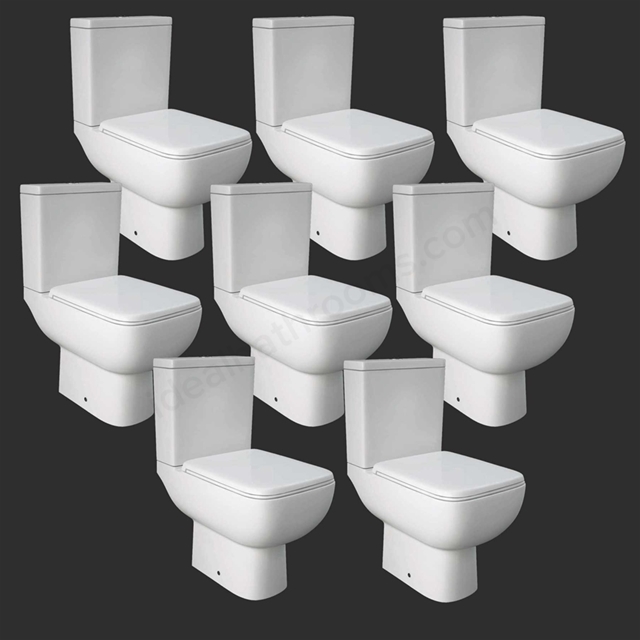 RAK Series 600 full access WC pack with sandwich soft-close seat x8
