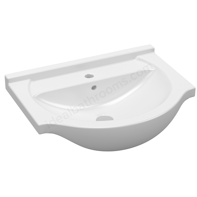 Essential Eta 450mm 1 Tap Hole Ceramic Washbasin - White