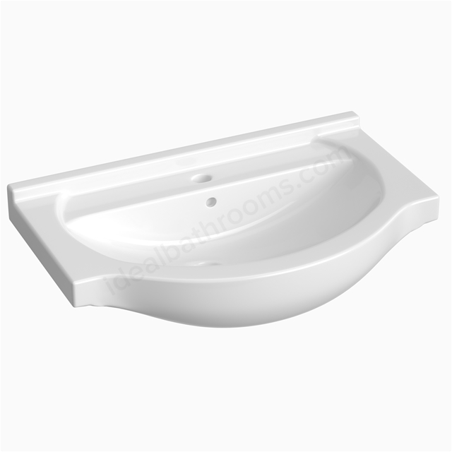 Essential Eta 750mm 1 Tap Hole Ceramic Washbasin - White