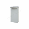 Essential Eta 450mm x 850mm x 300mm Floorstanding 1 Door Cloakroom Vanity Unit w/ Handles - Gloss White