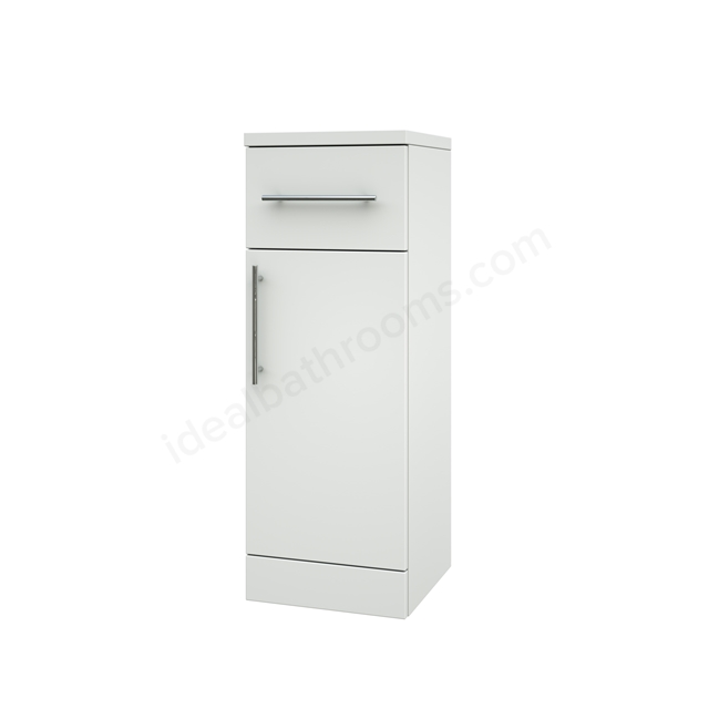Essential Eta 300mm x 850mm x 300mm 1 Door & 1 Drawer Cloakroom Drawer Unit w/ Handles - Gloss White