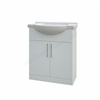 Essential Eta 705mm x 845mm x 335mm 2 Door Floorstanding Vanity Unit w/ Handles Included - Gloss White