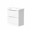 Swan Oxley 560mm x 810mm x 445mm 2 drawer Floorstanding Vanity Unit - Matt White