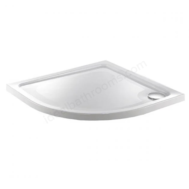 Swan Stony 800mm x 800mm Quadrant Shower Tray - 550mm Radius - White