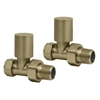 Swan Non-Thermostatic Straight Valve - Brushed Brass