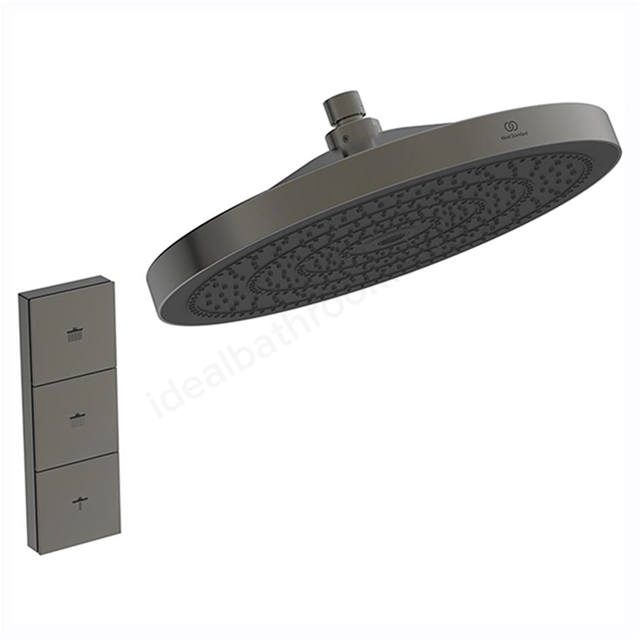 Atelier Idealrain Solos 3 Function 300mm Round Shower Head w/ Remote Control - Magnetic Grey
