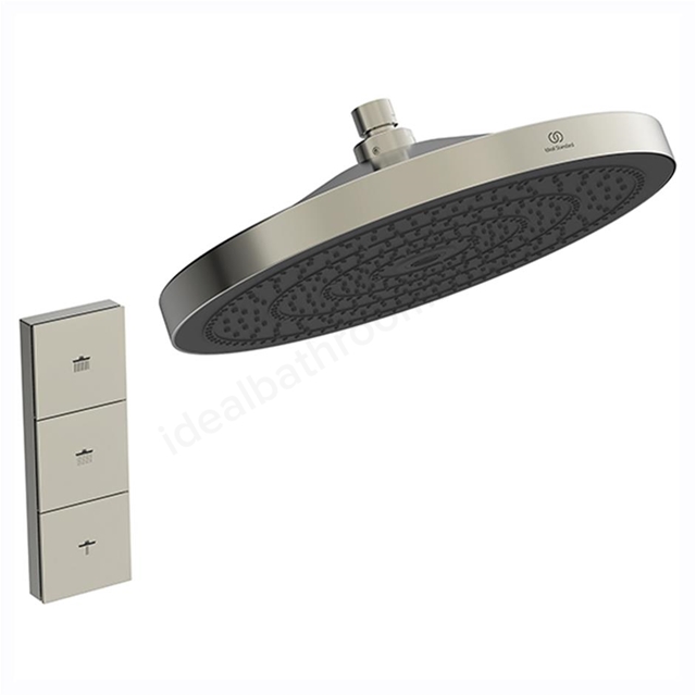 Atelier Idealrain Solos 3 Function 300mm Round Shower Head w/ Remote Control - Silver Storm