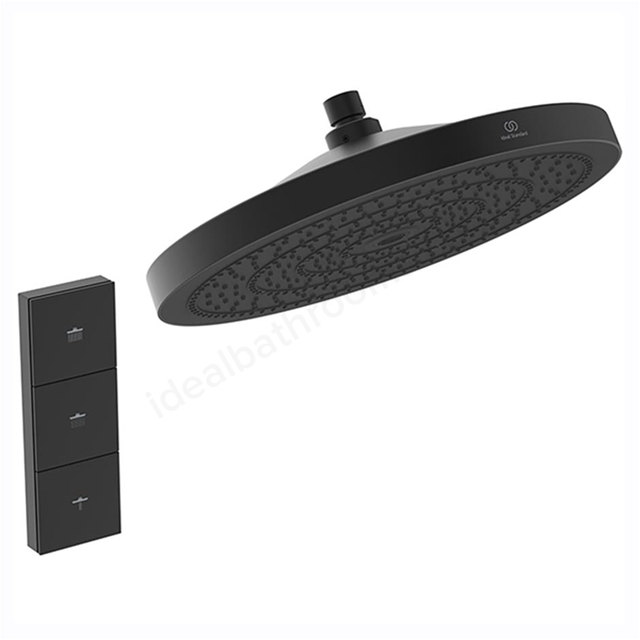 Atelier Idealrain Solos 3 Function 300mm Round Shower Head w/ Remote Control - Silk Black