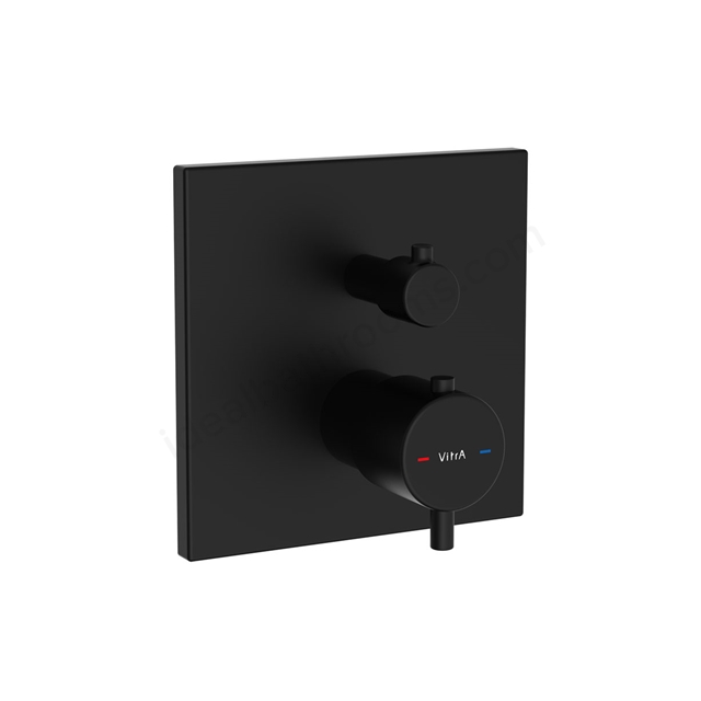 VitrA Square Thermostatic Bath/Shower 2 Way - Matt Black