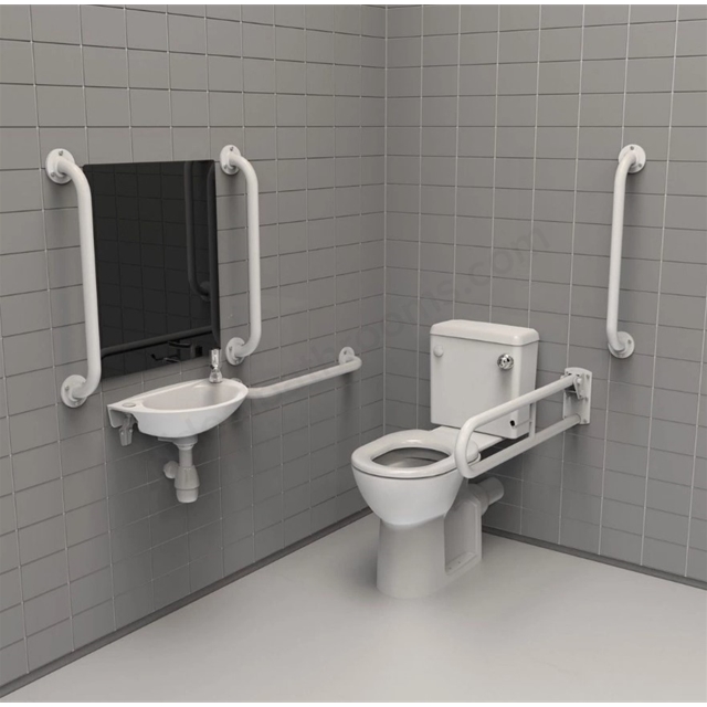 Essential Rimless Close Coupled DoC M Toilet Pack w/ Exposed Fixings - White