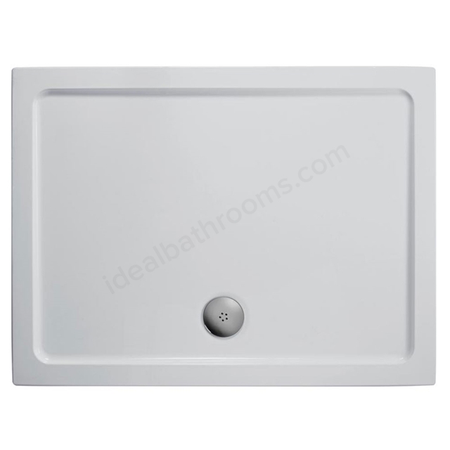 Ideal Standard SIMPLICITY Rectangular Low Profile Shower Tray + Waste; Flat Top; 1000x800mm; White