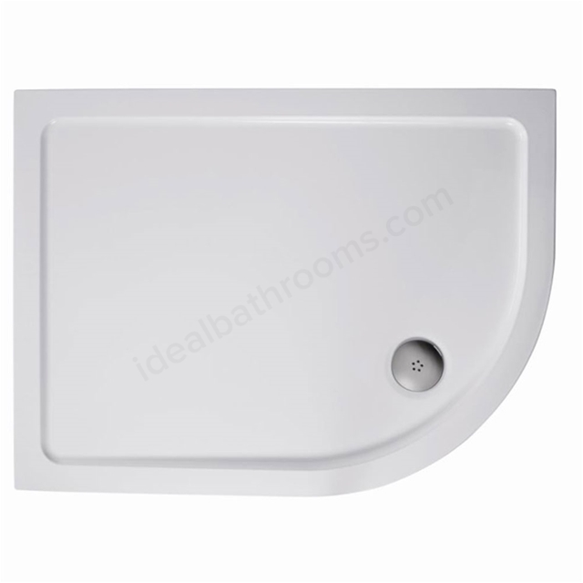 Ideal Standard SIMPLICITY Offset Quadrant Low Profile Shower Tray + Waste; Right Handed; Flat Top; 1000x800mm; White