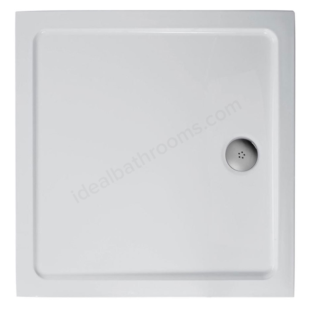 Ideal Standard SIMPLICITY Square Low Profile Shower Tray + Waste; Flat Top; 700x700mm; White