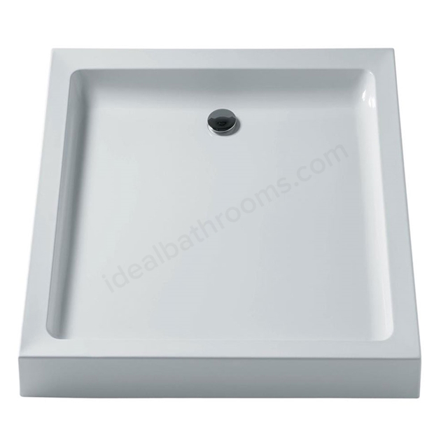 Ideal Standard SIMPLICITY Square Low Profile Shower Tray + Waste; Upstand; 800x800mm; White