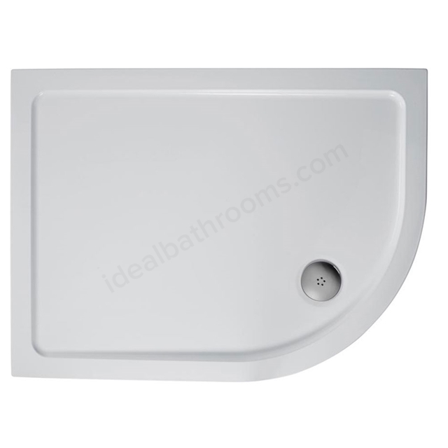 Ideal Standard SIMPLICITY Offset Quadrant Low Profile Shower Tray + Waste; Left Handed; Flat Top; 900x800mm; White