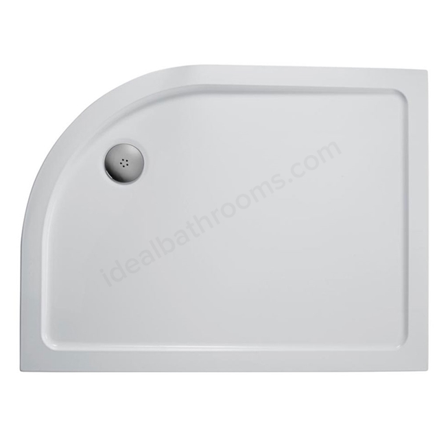 Ideal Standard SIMPLICITY Offset Quadrant Low Profile Shower Tray + Waste; Right Handed; Flat Top; 900x800mm; White