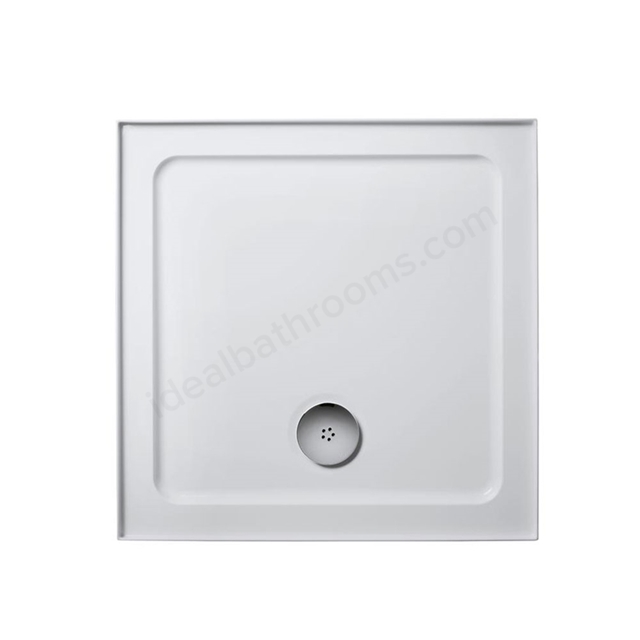 Ideal Standard SIMPLICITY Square Low Profile Shower Tray + Waste; Upstand; 900x900mm; White