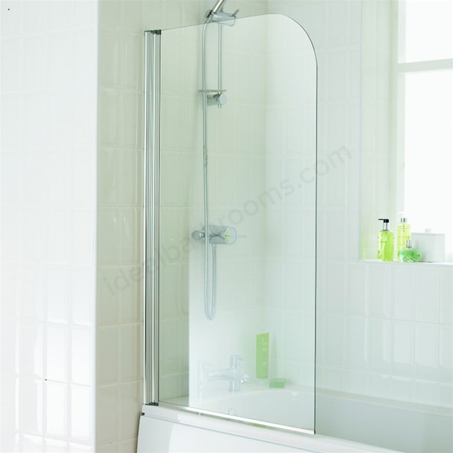Essential Element 750x1300mm Curved Bath Screen; 5mm Glass