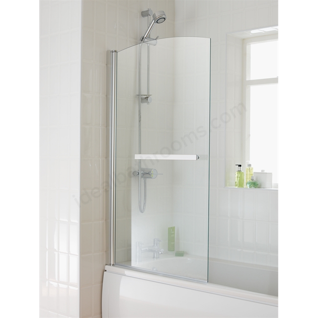 Essential Twilight 800x1400mm Sail Bath Screen; 6mm Glass
