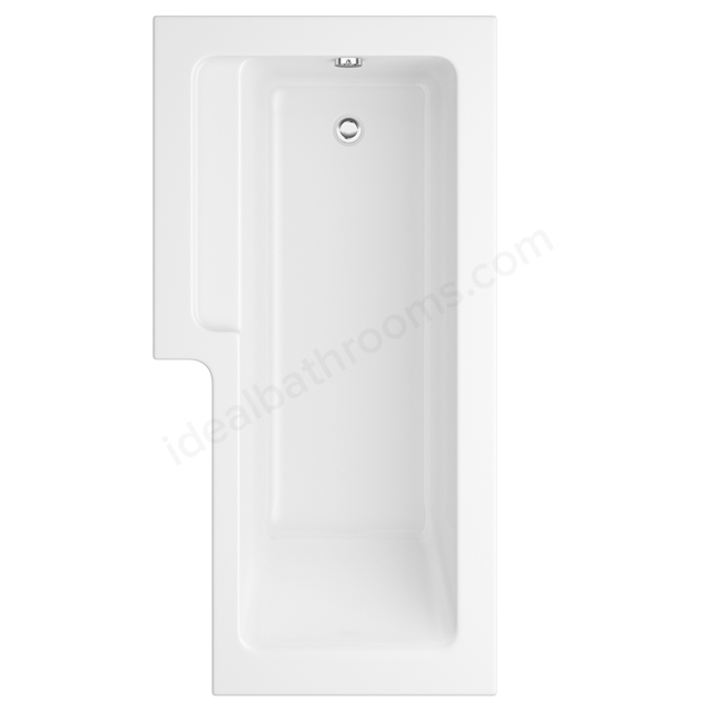 Essential Kensington 1700x850mm L Shape Shower Bath Pack; Left Handed; 0 Tap Holes - White